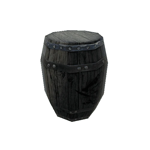 Wood barrel LOD02 FBX